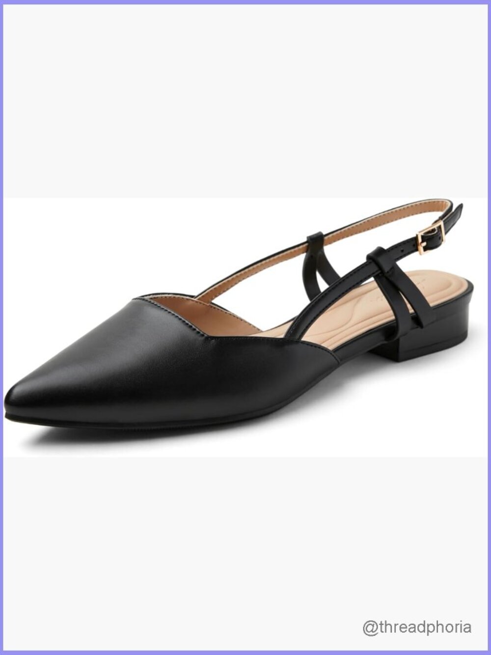 Pointed Toe Slingback Flats Lightweight Slip On Work Shoes Comfy